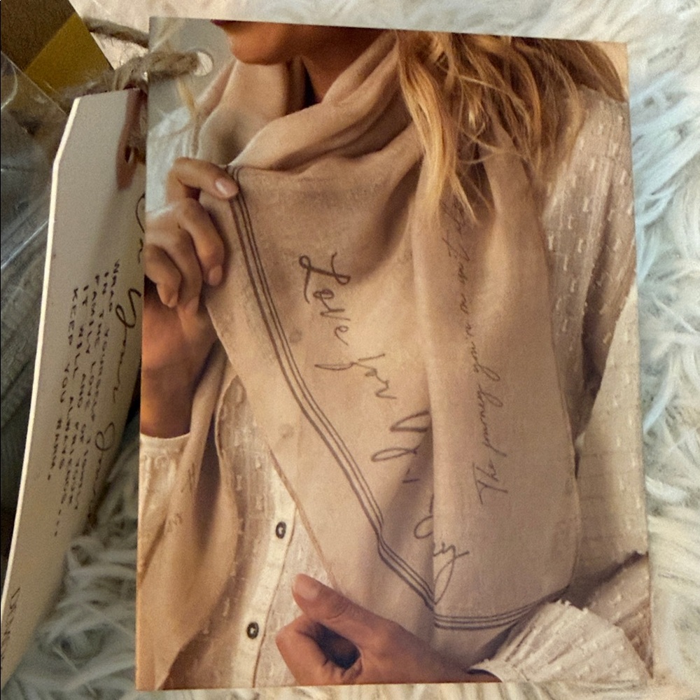 Demdaco Dear You Scarf - Journey Taupe Scarf with Inspirational Script New